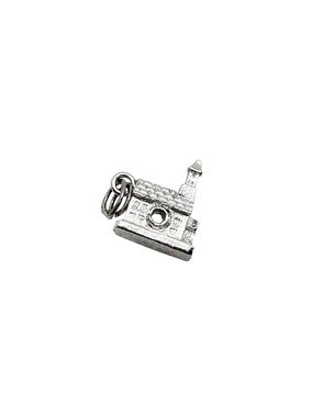 Vintage Silver Church Charm  Mini Pendant Collectible Cathedral